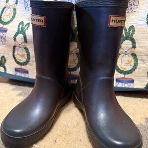 Hunter Black Waterproof Boots Tall Rubber